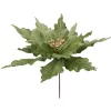 Bársony mikulásvirág dekor pick ⌀ 30cm, 15cm magas - Zöld