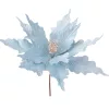 Bársony mikulásvirág dekor pick ⌀ 30cm, 15cm magas - Világoskék