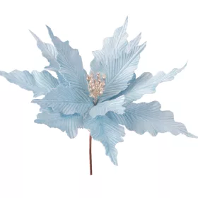   Bársony mikulásvirág dekor pick ⌀ 30cm, 15cm magas - Világoskék