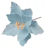 Bársony mikulásvirág dekor pick ⌀ 25cm, 15cm magas - Világoskék