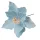Velvet Poinsettia Decorative Pick ⌀ 25cm, 15cm Tall - Light Blue