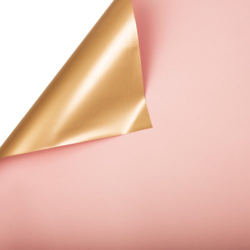 Púder rózsaszín / Arany fólia tekercs 58cm x 10m