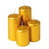Lépcsős adventi henger gyertya készlet, Ø50 x 70/80/100/120mm - Metál arany