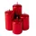 Lépcsős adventi henger gyertya készlet, Ø50 x 70/80/100/120mm - Metál piros