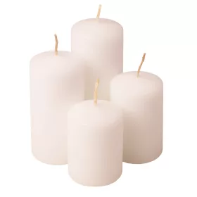   Lépcsős adventi henger gyertya készlet, Ø50 x 70/80/100/120mm - Matt fehér