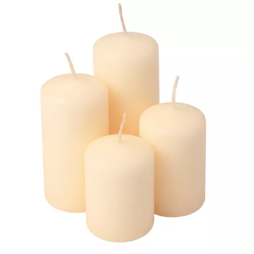 Lépcsős adventi henger gyertya készlet, Ø50 x 70/80/100/120mm - Matt ekrü
