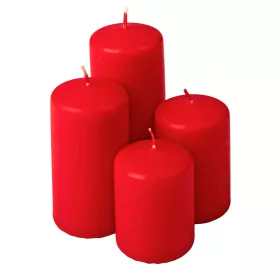   Lépcsős adventi henger gyertya készlet, Ø50 x 70/80/100/120mm - Matt piros