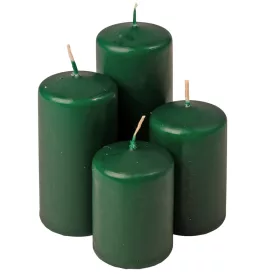   Lépcsős adventi henger gyertya készlet, Ø50 x 70/80/100/120mm - Matt sötétzöld