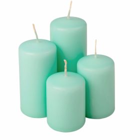   Lépcsős adventi henger gyertya készlet, Ø50 x 70/80/100/120mm - Világos türkizkék