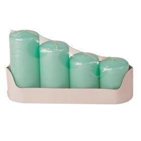   Lépcsős adventi henger gyertya készlet, Ø50 x 70/80/100/120mm - Világos türkizkék