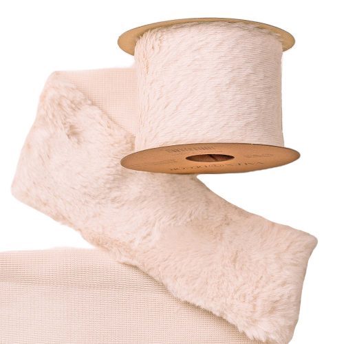 Fur ribbon, medium long 63mm x 2.7m - Cream