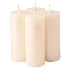   Rusztikus metál adventi gyertya készlet, 10 x 4cm - Gyöngyház fehér