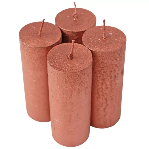 Rusztikus metál adventi gyertya készlet, 10 x 4cm - Bronz