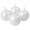 Rusztikus metál gömb adventi gyertya készlet, 5cm - Gyöngyház fehér