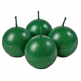 Rusztikus metál gömb adventi gyertya készlet, 5cm - Zöld