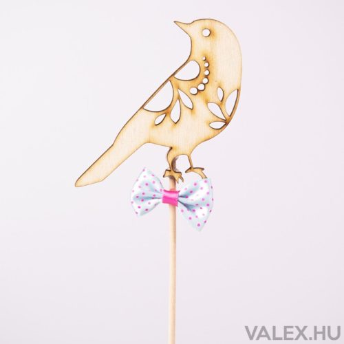 Stick decoration 5.5 x 27cm - Bird with blue bow
