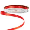 Satin ribbon with golden edge 6mm x 20m - Red 