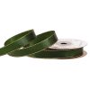 Satin ribbon with golden edge 16mm x 20m - Dark Green 