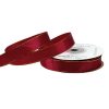 Satin ribbon with golden edge 16mm x 20m - Burgundy 