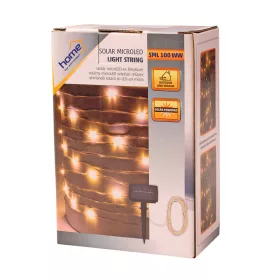 Szolár micro LED-es fényfüzér, 5 + 1m, melegfehér