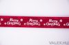 Bolyhos szélű, "Merry Christmas" feliratos szalag 23mm x 6.4m - Piros