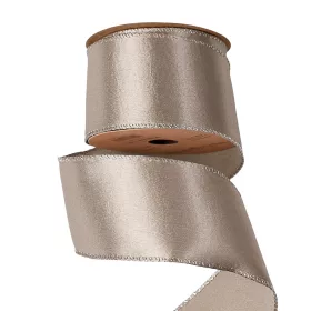 Glossy Satin Ribbon with Wired Edge 63mm x 5m - Silver
