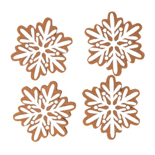 4pcs. Self-adhesive felt snowflake decoration 4.5 x 5cm