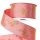 Flamingo satin ribbon with wire edge 38mm x 6.4m - Pink with gold glitter