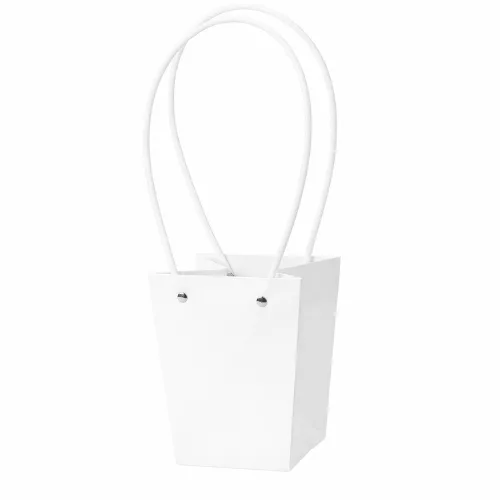 10 pcs. Flower Bag 13(h) x 9.5(w) x 15.5(d) cm - White