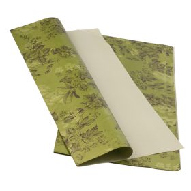   Vintage Floral Pattern Foil Sheet 57 x 57cm, 20pcs. - Olive Green