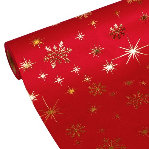 Karácsonyi bársony dekorációs anyag, asztali futó, 28cm x 2.7m - Rose red