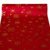 Karácsonyi bársony dekorációs anyag, asztali futó, 28cm x 2.7m - Rose red