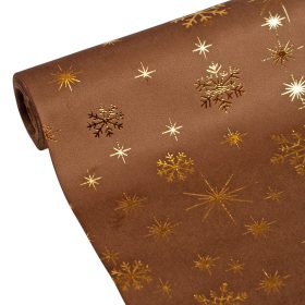   Karácsonyi bársony dekorációs anyag, asztali futó, 28cm x 2.7m - Barna