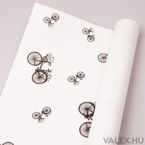 White kraft paper 61cm x 43cm - Bicycle pattern (20pcs.)