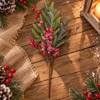 Christmas branches, artificial flowers