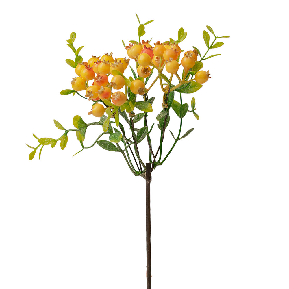 Bogyós ág, 28.5cm magas - Sárga
