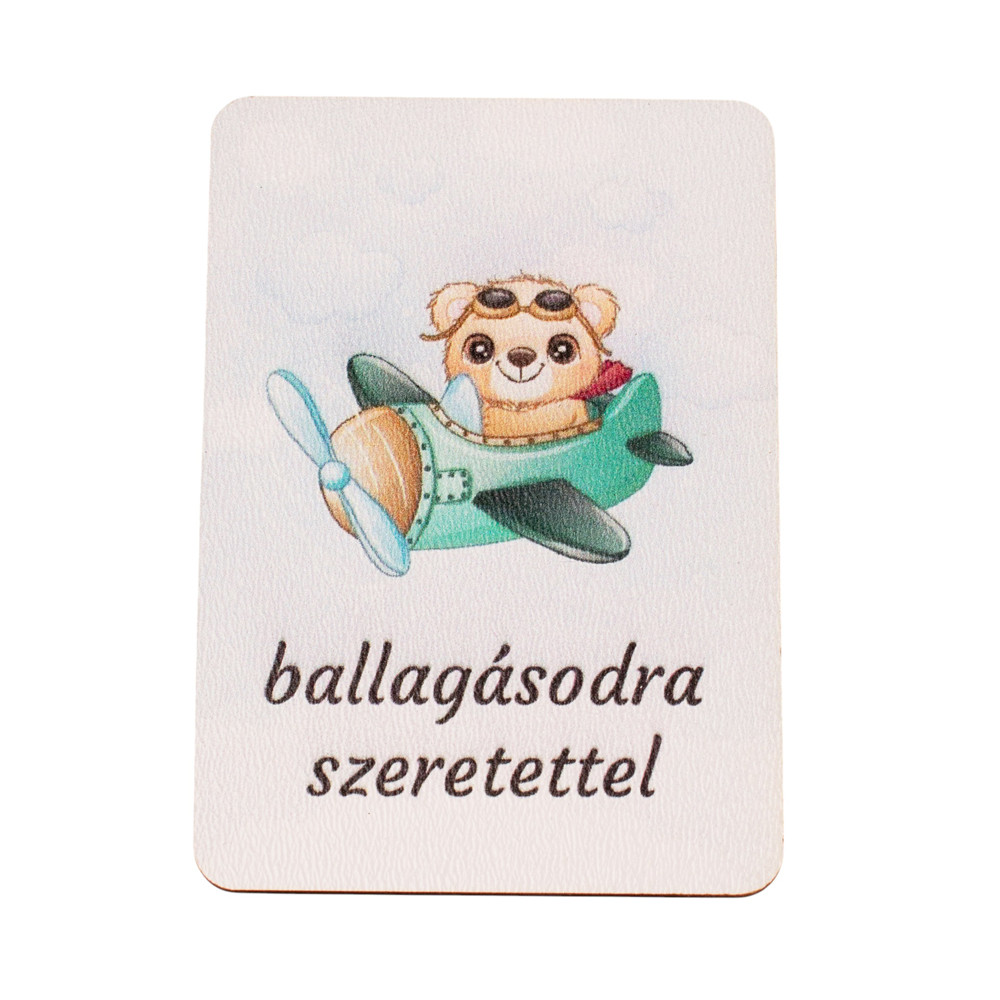 4db. "ballagásodra szeretettel" feliratos dekor tábla 7 x 5cm