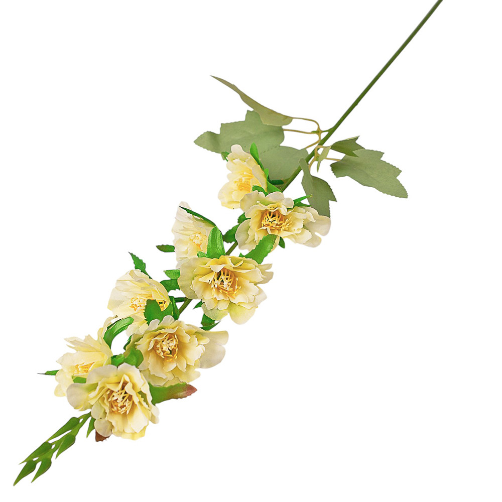 Virágos selyemvirág ág, 76cm - Krém