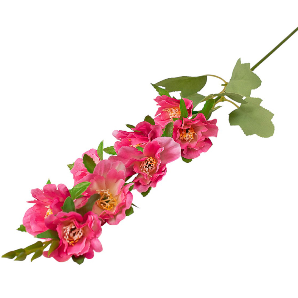 Virágos selyemvirág ág, 76cm - Sötét rózsaszín 