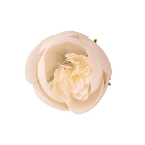 Boglárka selyemvirág fej, 3cm - Fehér