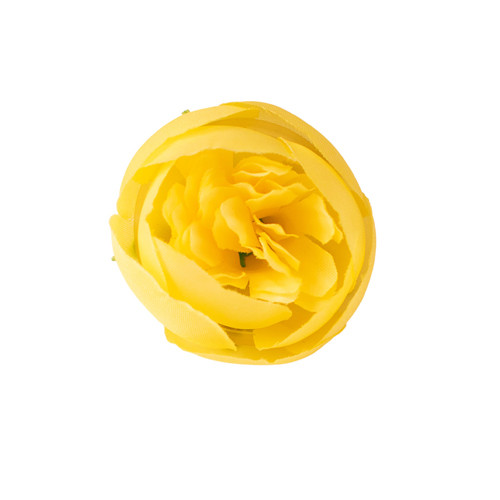 Boglárka selyemvirág fej, 3cm - Citromsárga