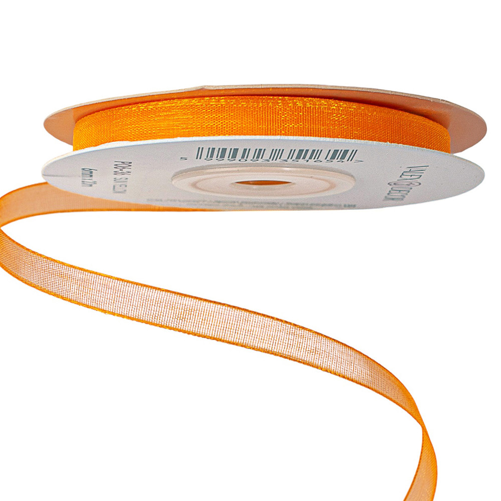 Organza szalag 6mm x 20m - Napsárga