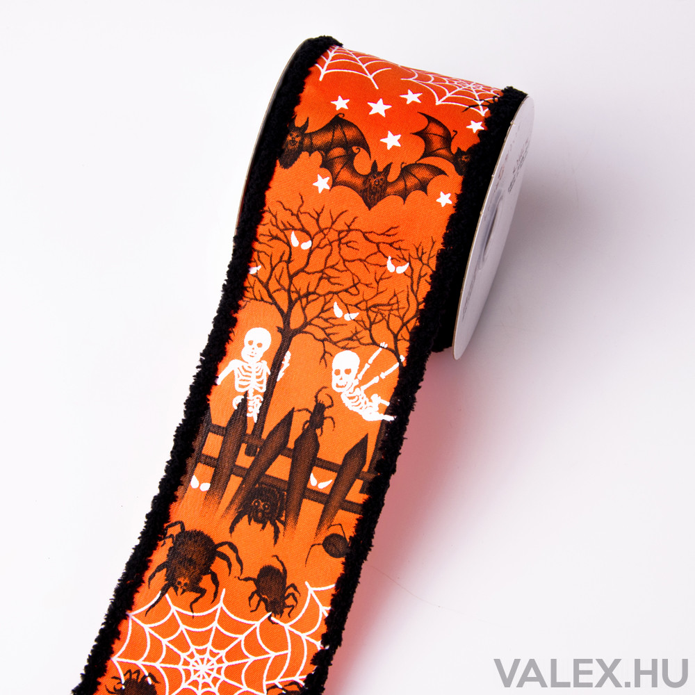 Valex Decor Halloween szalag bolyhos, drótos szegéllyel 64mm x 6.4m