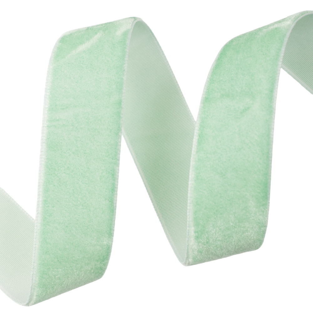 Bársony szalag 22mm x 10m - Vintage zöld